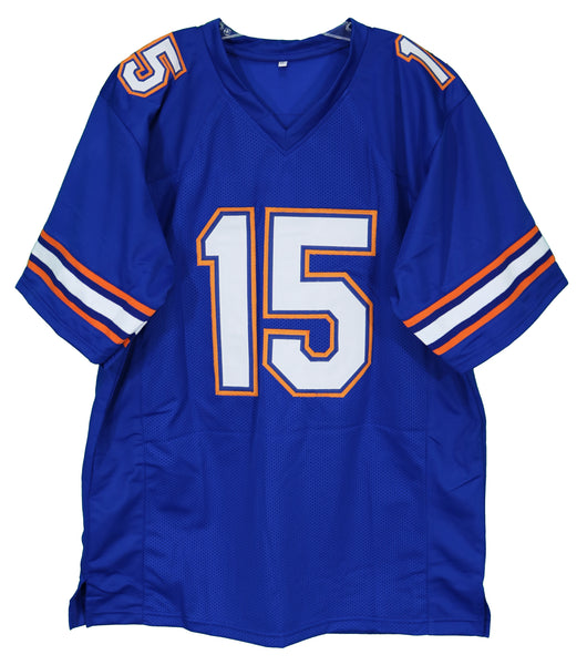 Tim Tebow Florida Gators Signed Autographed Blue #15 Custom Jersey COA –