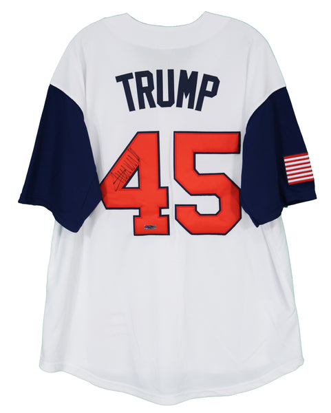 Lot Detail - Donald Trump Signed NY Yankees Pinstripe #45 Custom Jersey  (Beckett)