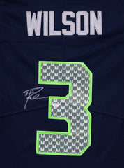 Russell Wilson Seattle Seahawks Signed Autographed Blue #3 Jersey PAAS COA