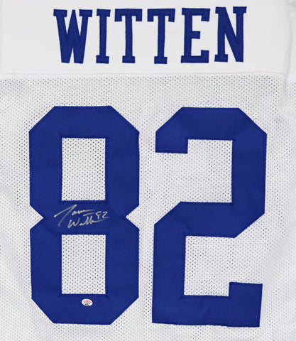 Jason Witten Signed Framed 36x42 Custom White Football Jersey BAS