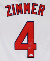 Bradley Zimmer Cleveland Indians Signed Autographed White #4 Jersey JSA COA