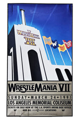 WWF Vintage Poster 1991 Wrestlemania VII 7 Ticketmaster Original On Site Poster Hulk Hogan