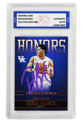 Devin Booker Kentucky Wildcats Signed Autographed 2016 Panini Basketball Card Five Star Grading Certified