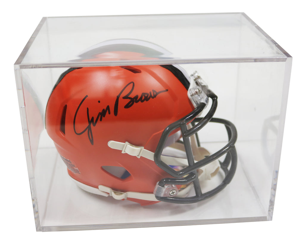Jim Brown Cleveland Browns Signed Mini Helmet with Display Holder