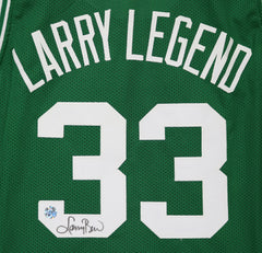Larry Bird Boston Celtics Signed Autographed Green #33 Custom Jersey Player Hologram