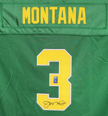 Joe Montana Notre Dame Fighting Irish Signed Autographed Green #3 Jersey Player Hologram