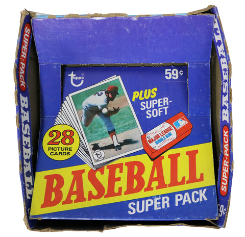 1980 Topps Baseball Picture Cards Super Pack Empty Display Box