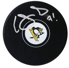 Evgeni Malkin Signed Autographed Pittsburgh Penguins  Logo NHL Hockey Puck Global COA with Display Holder