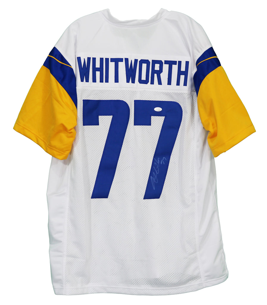 Look: Andrew Whitworth rocking Rams' new jersey and helmet