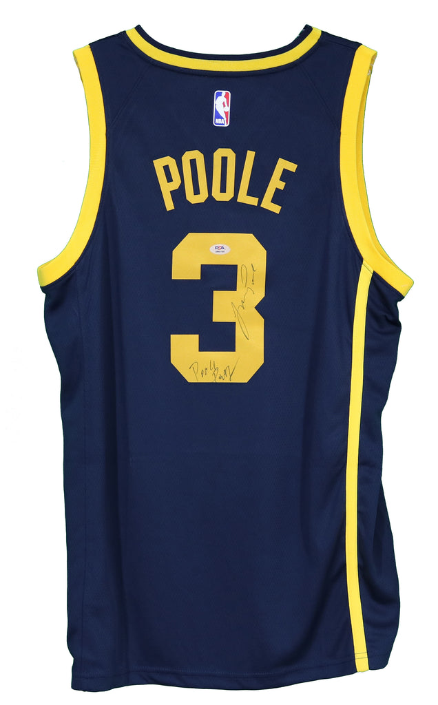 Jordan Poole Golden State Warriors Autographed Blue #3 Custom Jersey –
