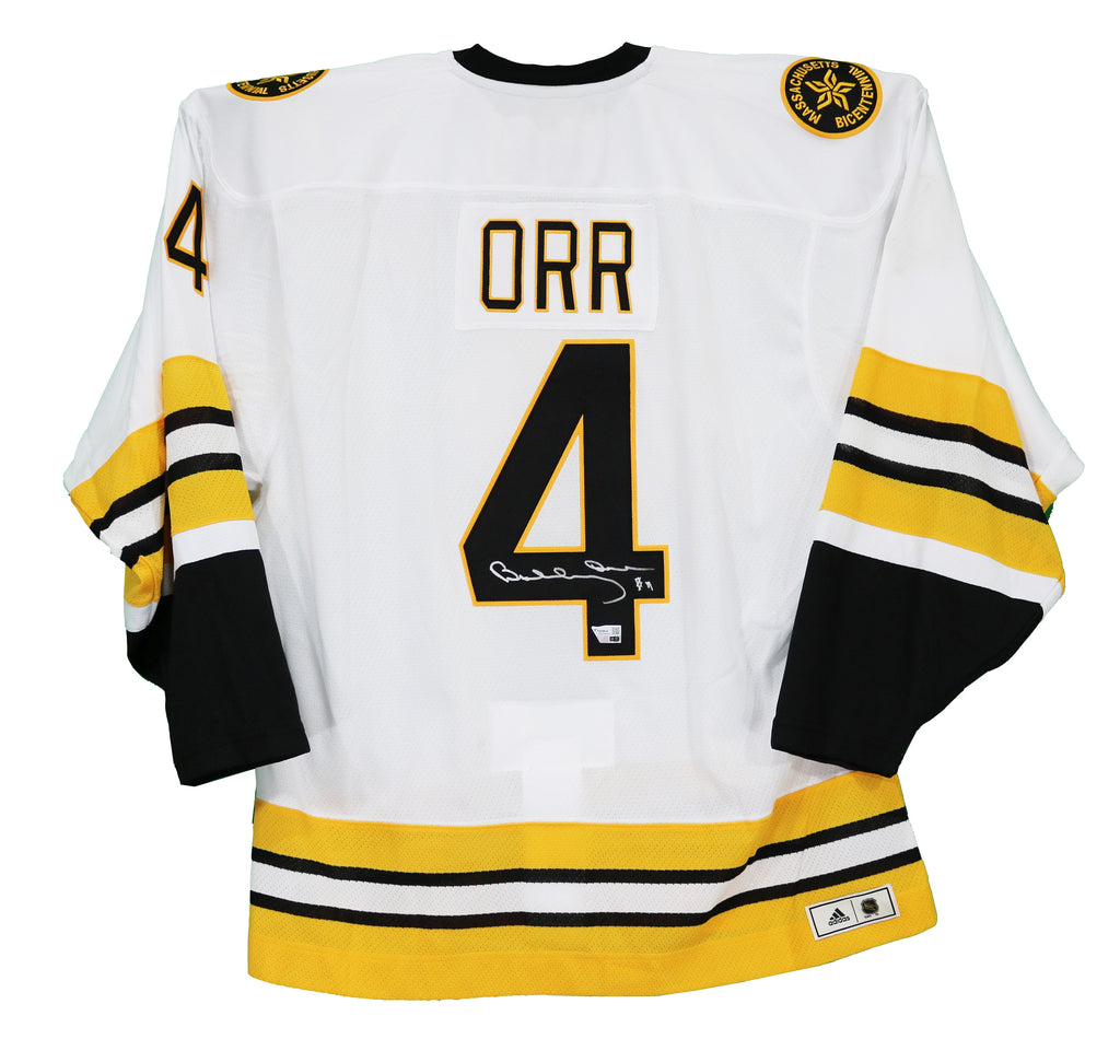 Bobby Orr Boston Bruins Signed Autographed White #4 Jersey Global COA –