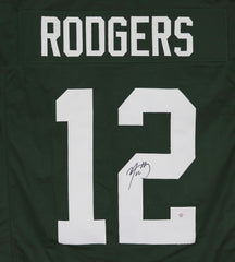 Aaron Rodgers Green Bay Packers Signed Autographed Green #12 Custom Jersey PAAS COA