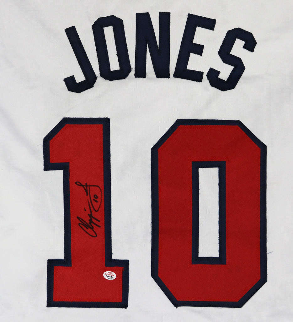 Chipper Jones Autographed Atlanta Braves Custom White Baseball