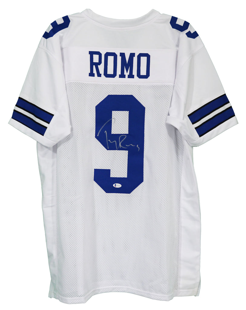 Tony Romo Dallas Cowboys Autographed White Custom Jersey Beckett –