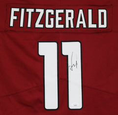 Larry Fitzgerald Autographed Arizona Cardinals Flat White Authentic  Full-Size Football Helmet - BAS (Red Ink)