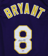 Kobe Bryant Los Angeles Lakers Signed Autographed Purple #8 Custom Jersey PSA/DNA COA