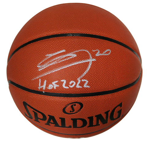 Manu Ginobili San Antonio Spurs HOF 2022 Signed Autographed Spalding Basketball Beckett Witness Certification