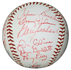 Cincinnati Reds 1970 National League Champions Team Signed Autographed Official National League Baseball JSA Letter COA with Display Holder - Rose Bench