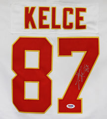 Travis Kelce Kansas City Chiefs Signed Autographed White #87 Jersey PSA/DNA COA