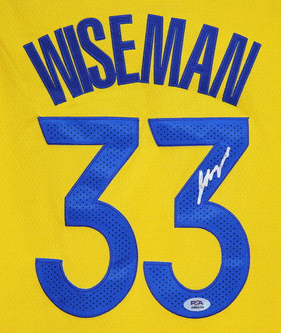 James Wiseman Golden State Warriors Signed Autographed Yellow #33 Jersey PSA COA