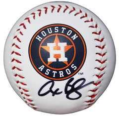 Alex Bregman Houston Astros Signed Autographed Rawlings Official Major League Logo Baseball Black Auto Global COA with Display Holder
