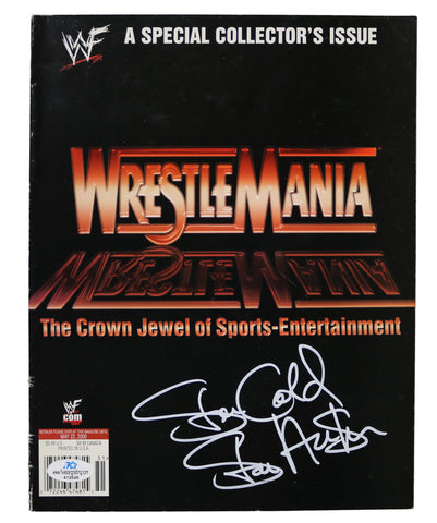 Stone Cold Steve Austin Signed Autographed WWE WrestleMania Magazine Five Star Grading COA