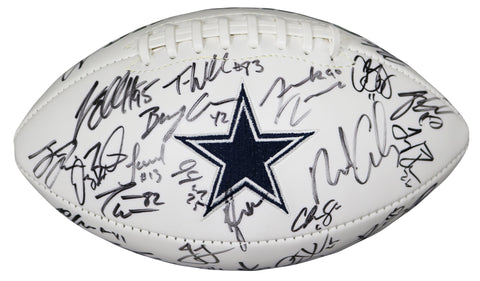 Dallas Cowboys 2015 Team Signed Autographed White Panel Logo Football Authenticated Ink COA Romo Bryant
