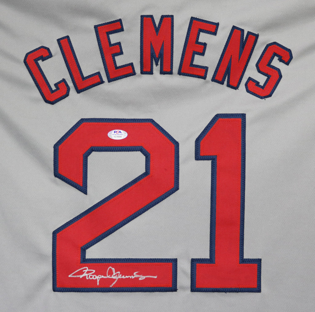 Roger Clemens Boston Red Sox Signed Autographed Gray #21 Custom Jersey –