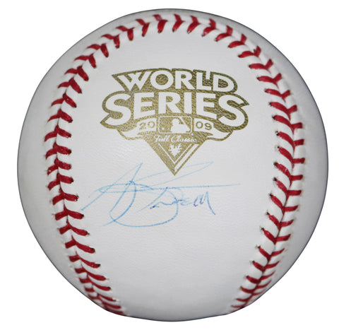 A.J. Burnett New York Yankees Signed Autographed Rawlings Official 2009 World Series Baseball MLB and Steiner Authentication with Display Holder