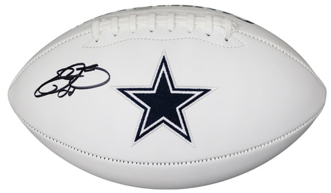 Emmitt Smith Dallas Cowboys Signed Autographed White Panel Logo Football JSA COA