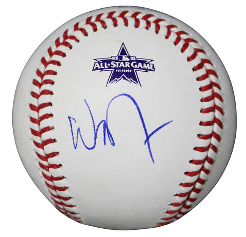 Whit Merrifield Kansas City Royals Signed Autographed Rawlings Official 2021 All-Star Game Baseball JSA COA with Display Holder