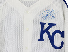 Billy Butler Kansas City Royals Signed Autographed White and Blue Jersey JSA COA