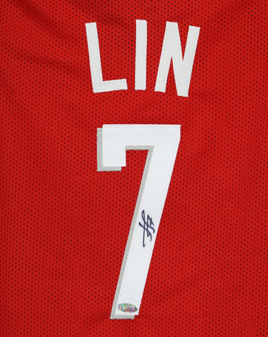 Jeremy Lin Houston Rockets Signed Autographed Red #7 Custom Jersey Steiner COA