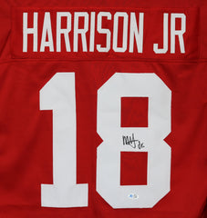 Marvin Harrison Jr. Ohio State Buckeyes Signed Autographed Red #18 Custom Jersey Five Star Grading COA