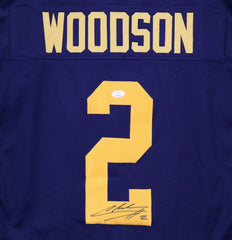 Charles Woodson Michigan Wolverines Signed Autographed Blue #2 Custom Jersey JSA COA