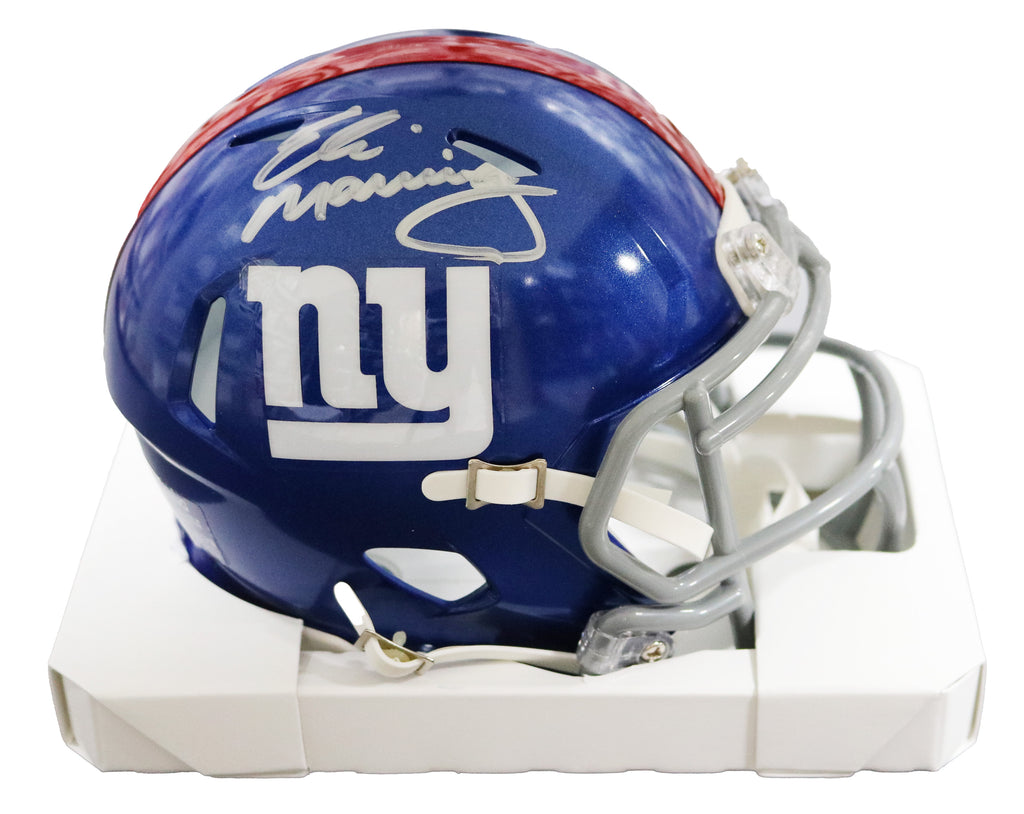 Eli Manning Autographed Signed Ny Giants Flat White Speed Mini Helmet -  Fanatics Auth Black