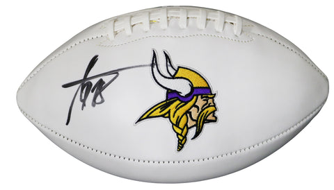 Adrian Peterson Minnesota Vikings Signed Autographed White Panel Logo Football Global COA