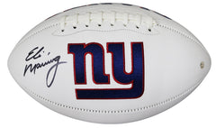Eli Manning New York Giants Signed Autographed White Panel Logo Football Steiner COA