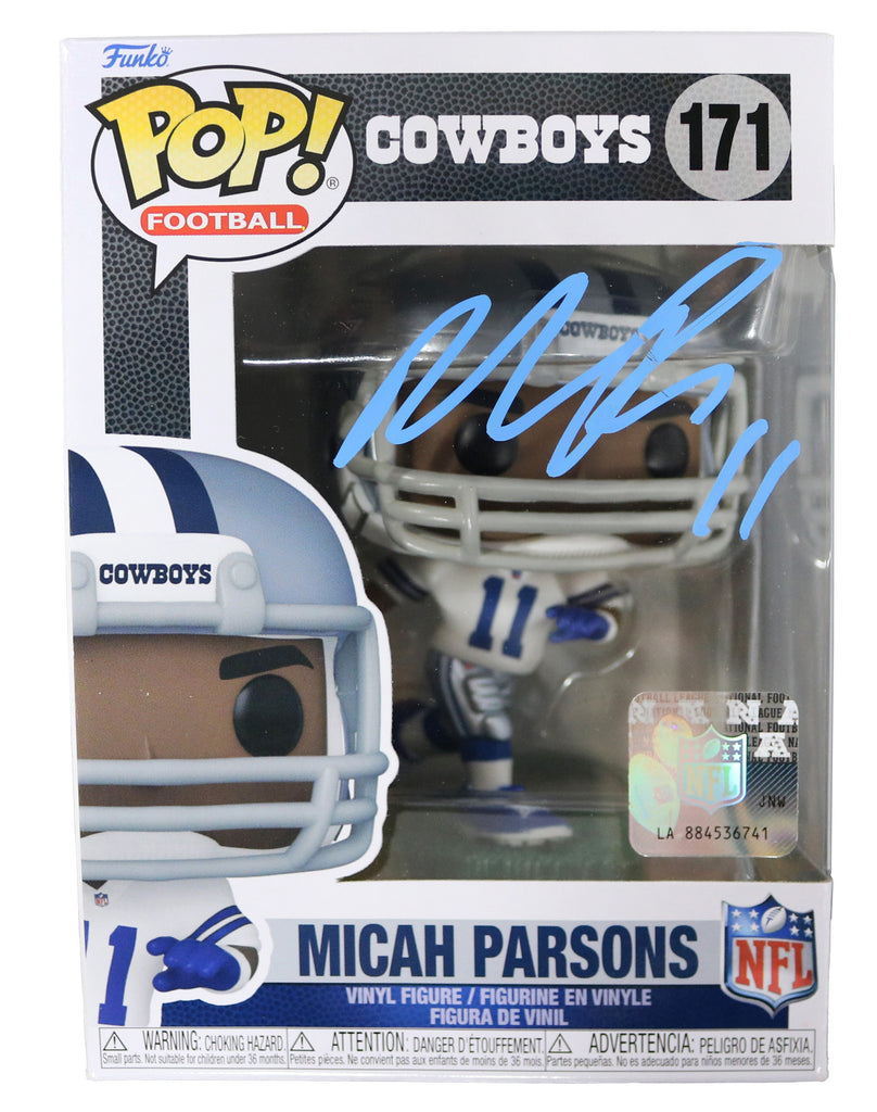 Micah Parsons Dallas Cowboys Signed NFL FUNKO POP #171 Vinyl Figure –