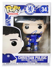 Christian Pulisic Chelsea Football Club Signed Autographed Soccer FUNKO POP #34 Vinyl Figure JSA Letter COA