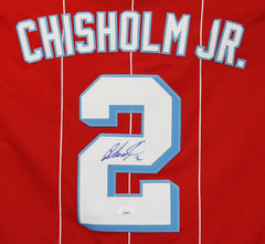 Jazz Chisholm Jr. Miami Marlins Signed Autographed Red #2 Jersey JSA COA