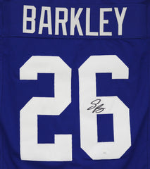 Saquon Barkley New York Giants Signed Autographed Blue #26 Custom Jersey JSA COA