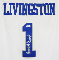 Chris Livingston Kentucky Wildcats Signed Autographed White #1 Jersey PSA COA