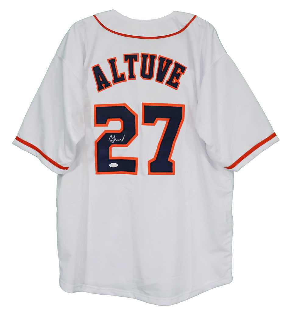 Jose Altuve Autographed Houston Navy Custom Baseball Jersey - JSA