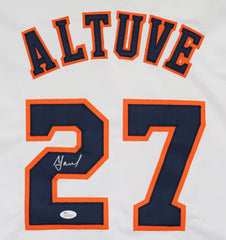 Jose Altuve Houston Astros Signed Autographed White #27 Custom Jersey JSA Witnessed COA