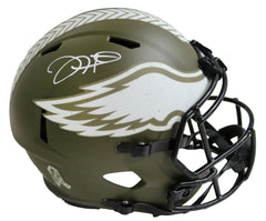 Jalen Hurts Philadelphia Eagles Signed Autographed Full Size Replica Salute To Service Helmet Beckett Witness Certification