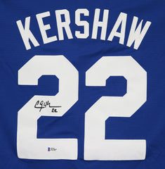 Clayton Kershaw Los Angeles Dodgers Signed Autographed Blue #22 Jersey Beckett Witnessed COA