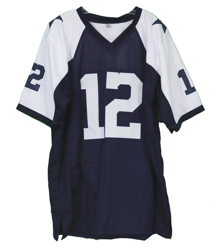 Roger Staubach Dallas Cowboys Autographed Throwback #12 Custom Jersey –