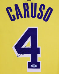Alex Caruso Los Angeles Lakers Signed Autographed Yellow #4 Jersey PSA COA Sticker Hologram Only