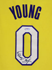 Nick Young Los Angeles Lakers Signed Autographed Yellow #0 Jersey PSA COA Sticker Hologram Only